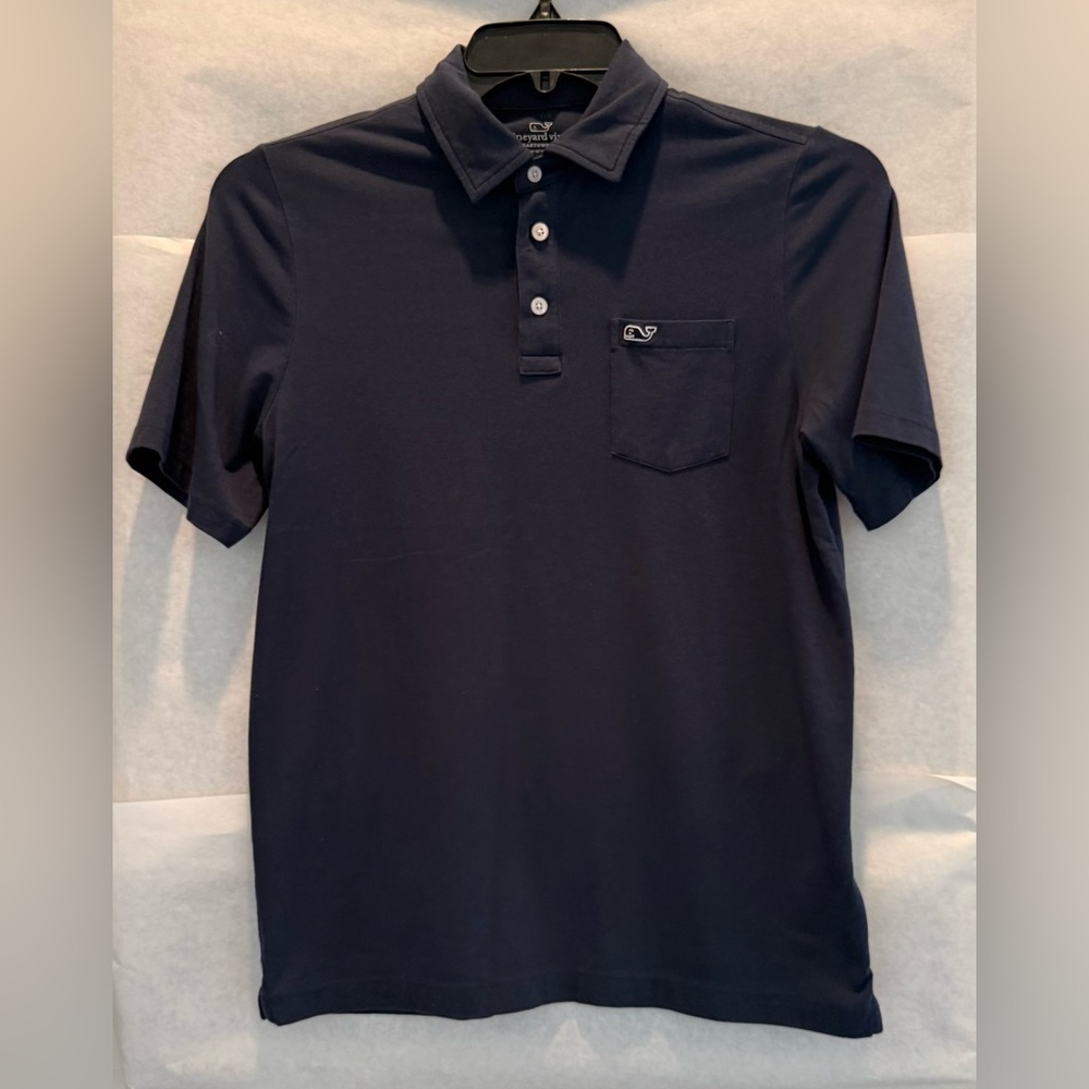 Vineyard Vines Dark Blue Polo Shirt, Boys Size L